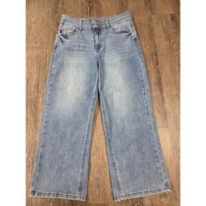 Judy Blue Double the Cool Cropped Wide Leg Jeans Stretch Size 9/29